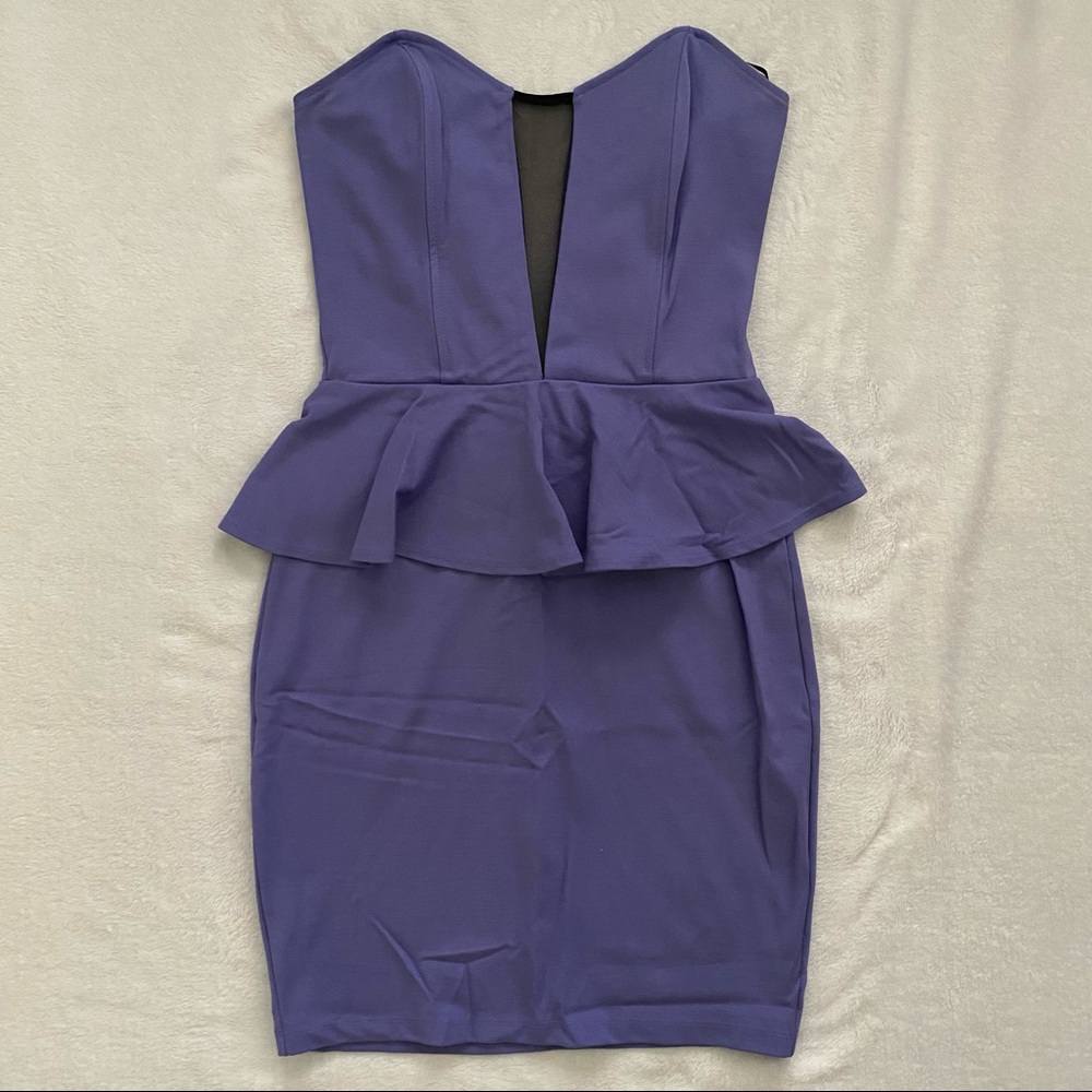 Arden B Peplum Bodycon Dress - Purple